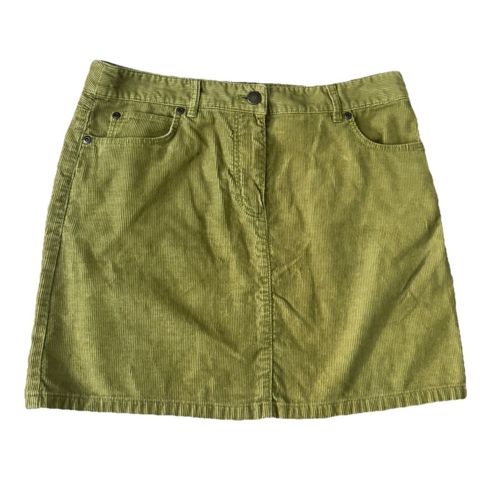 J.Crew‎ Green Corduroy Mini Skirt Size 6 8 Moss Green Fall 100% Cotton